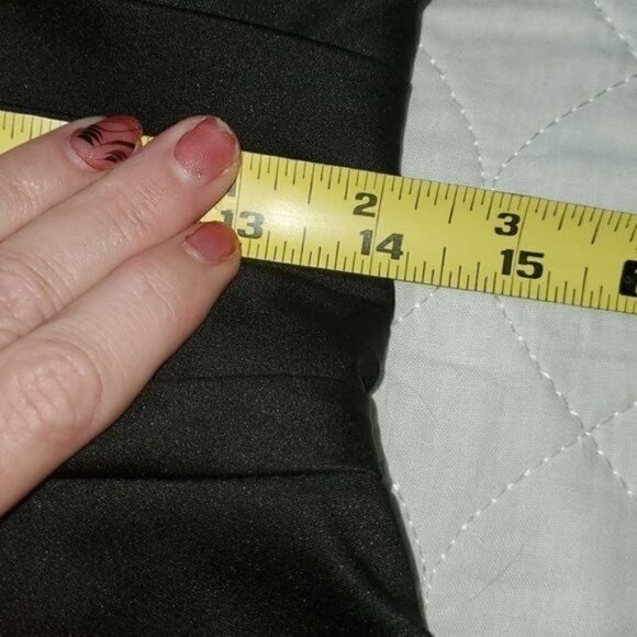 David's Bridal Black Satin Strapless Short Lined Pickup Event Sz 6 Dress - Picture 8 of 10